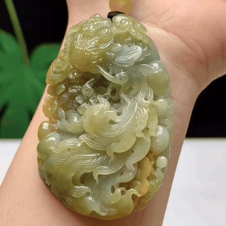127338 翡翠黃翡鳳凰牌