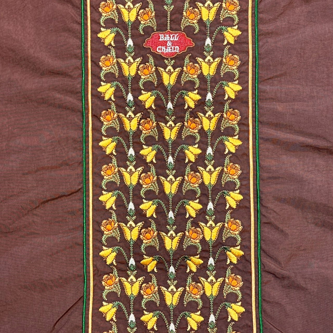 Ball＆Chain 刺繡環保購物袋 L號 - 咖啡 (30117014)