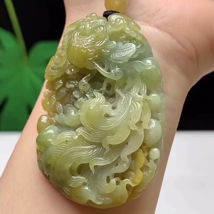 翡翠黃翡鳳凰牌,天然翡翠A玉, 緬甸玉, Jade, Jadeite