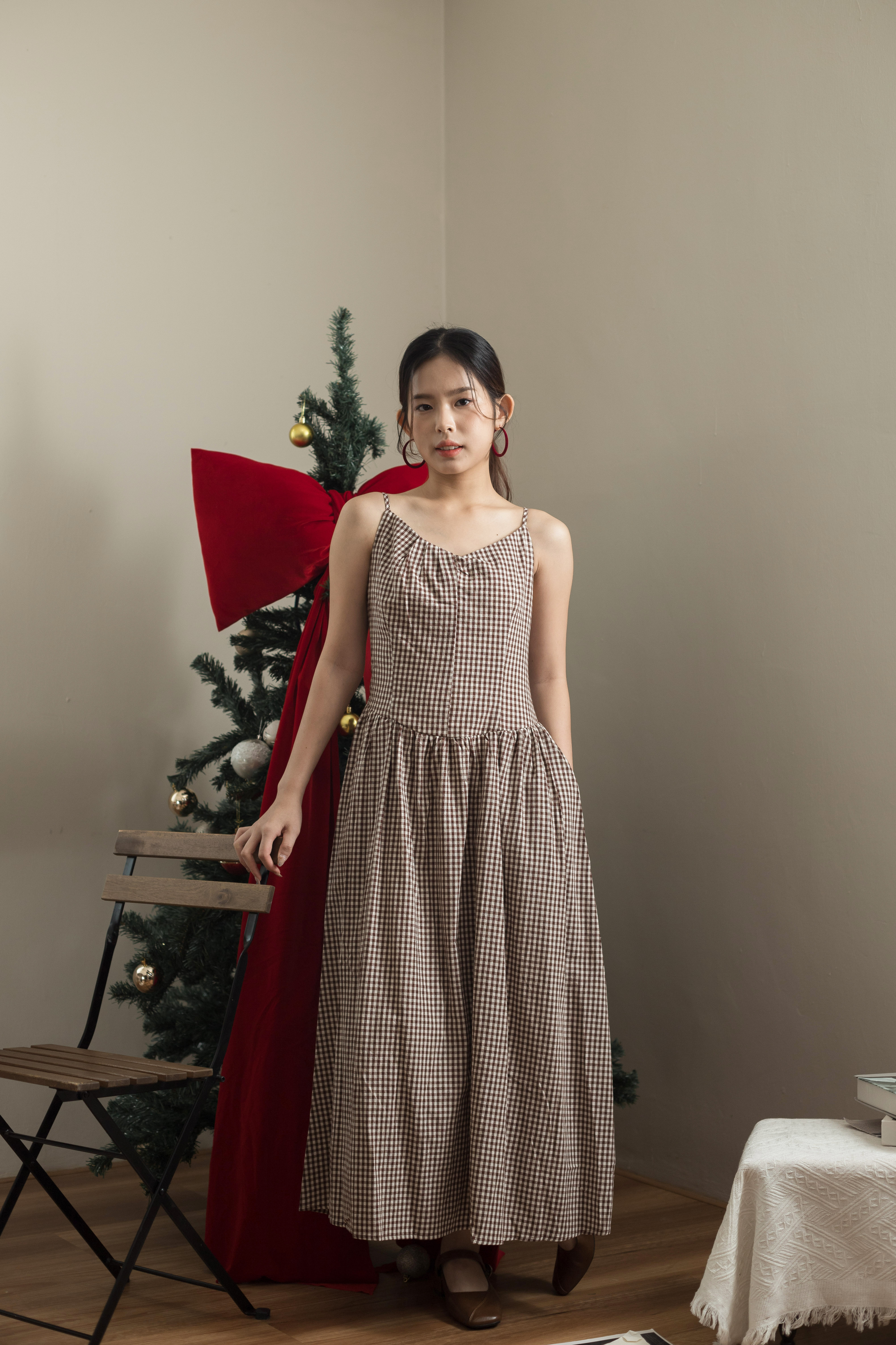 Vielle Knot Dress in Red-2588DLRED