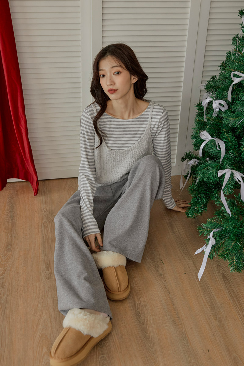 細肩短版毛毛背心