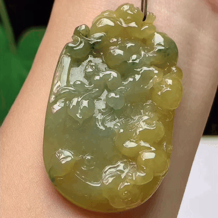 127340 翡翠黃翡靈猴獻瑞