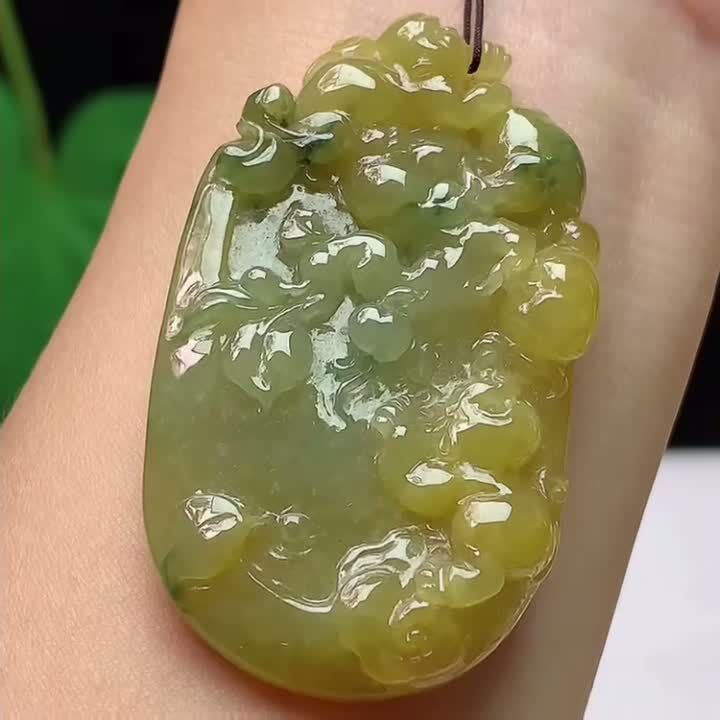 翡翠黃翡靈猴獻瑞,天然翡翠A玉, 緬甸玉, Jade, Jadeite