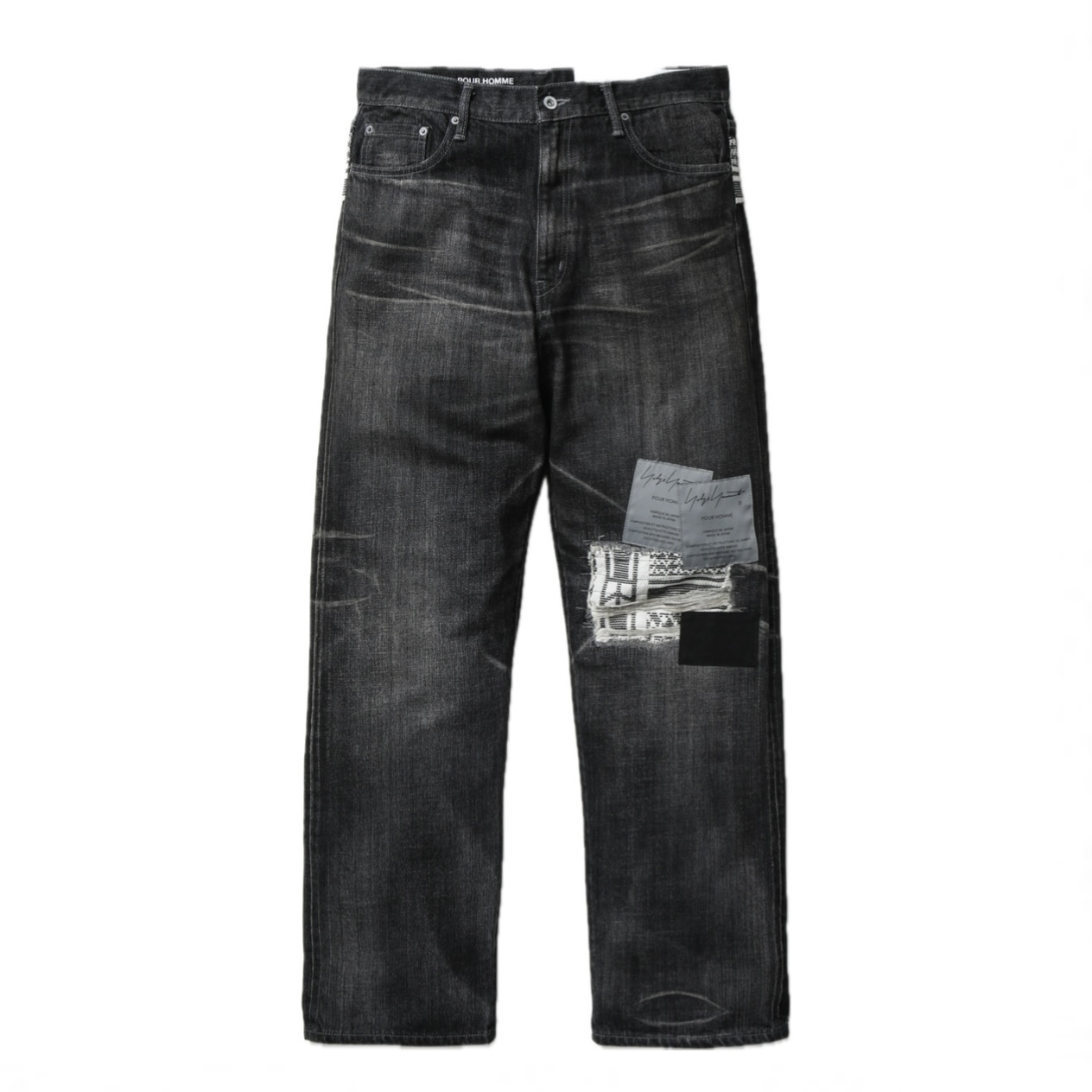 -(B4e01)-NEIGHBORHOOD NH X YOHJI YAMAMOTO POUR HOMME SAVAGE DENIM DP BASIC PANTS NBHD 山本耀司 聯名款 牛王 深寬版-252XBYYN-PTM01S