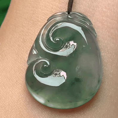 127341 翡翠冰種飄花如意