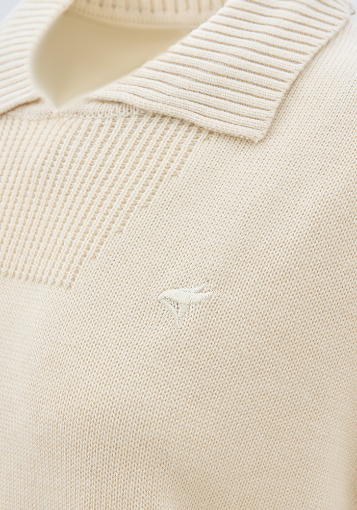 簡約質感針織背心-燕麥白