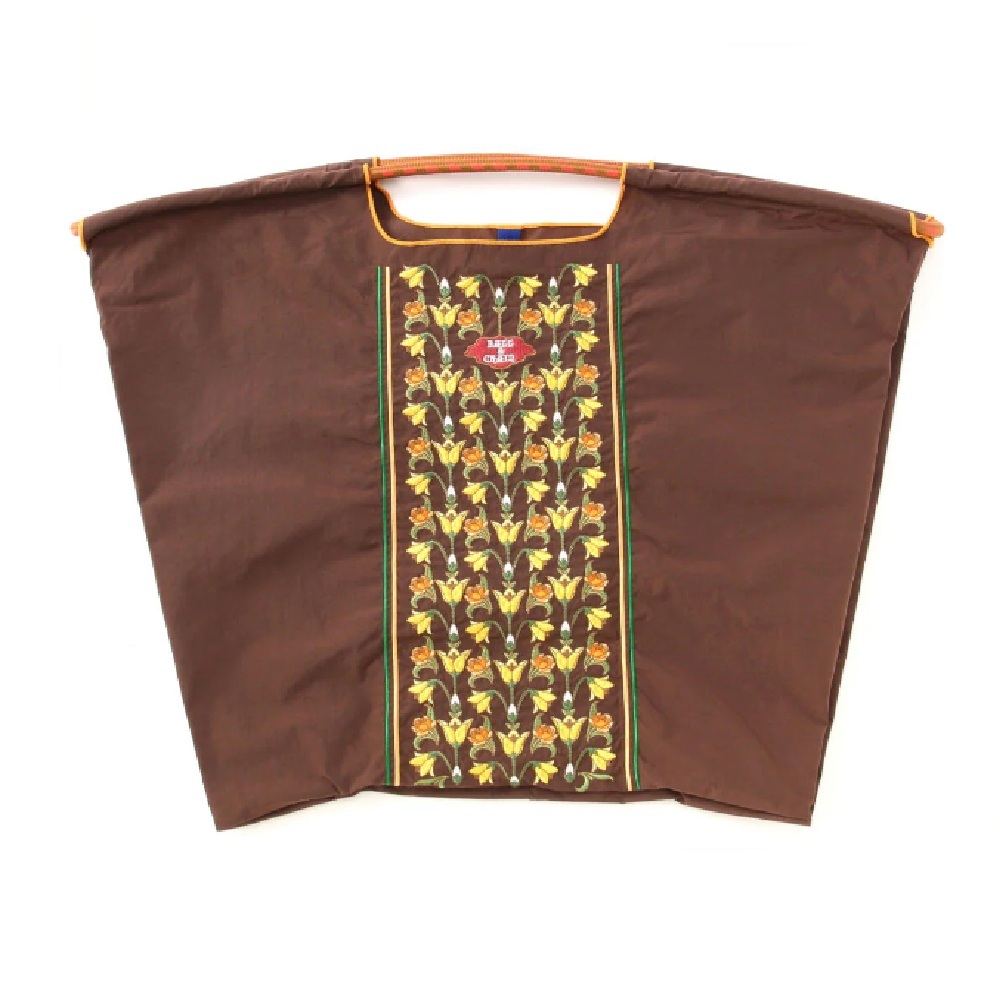 Ball＆Chain 刺繡環保購物袋 L號 - 咖啡 (30117014)