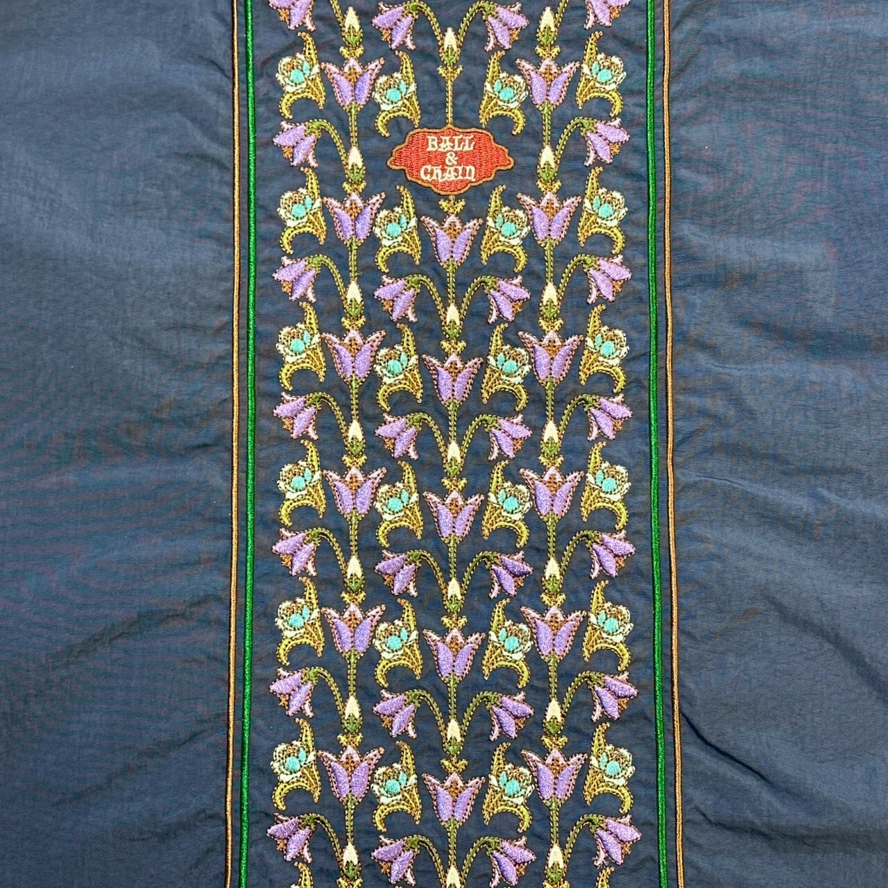 Ball＆Chain 刺繡環保購物袋 L號 - 海軍藍 (30117032)