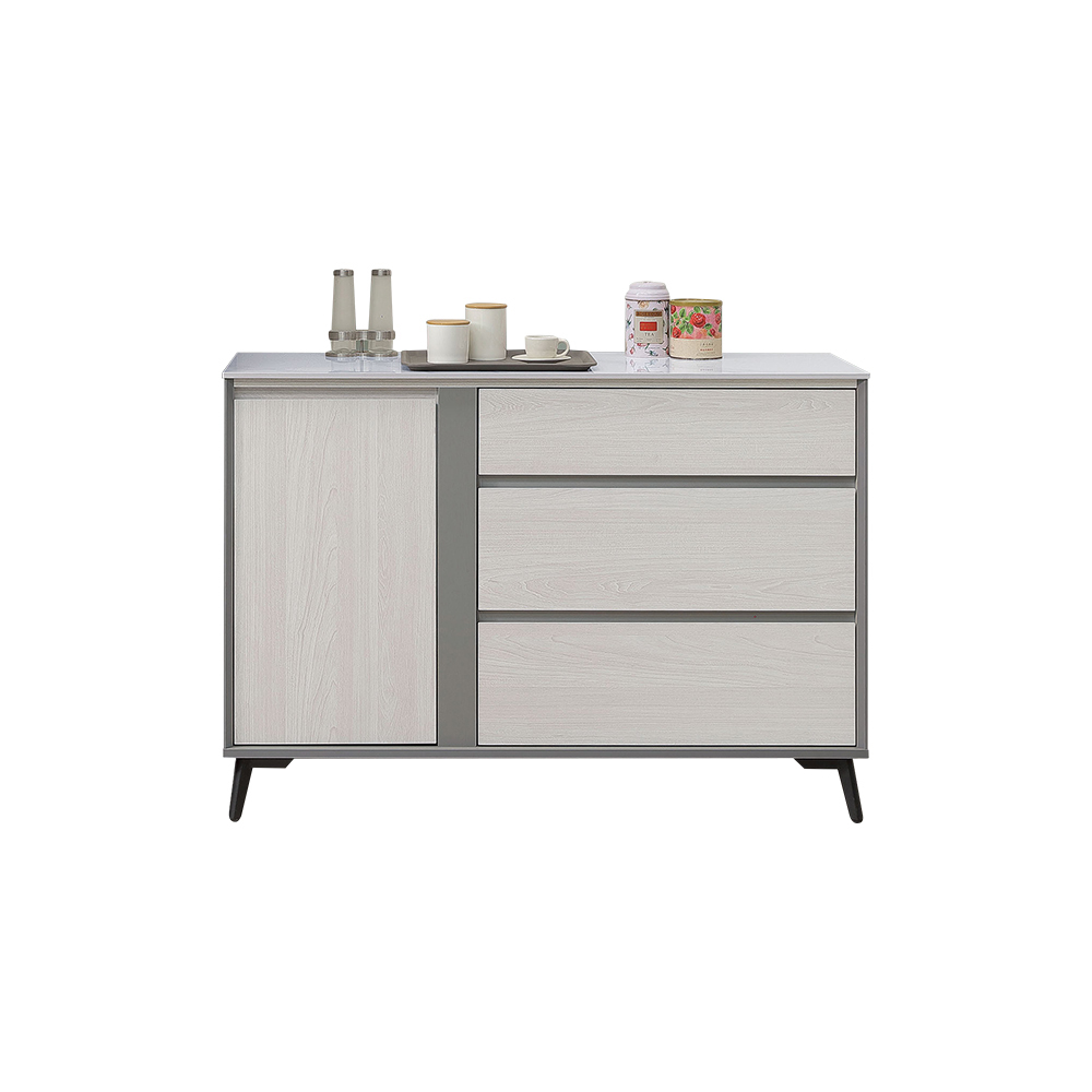 卡蘿4尺岩板收納餐櫃/碗盤櫃/置物矮櫃/電器櫃/玄關櫃(下座)