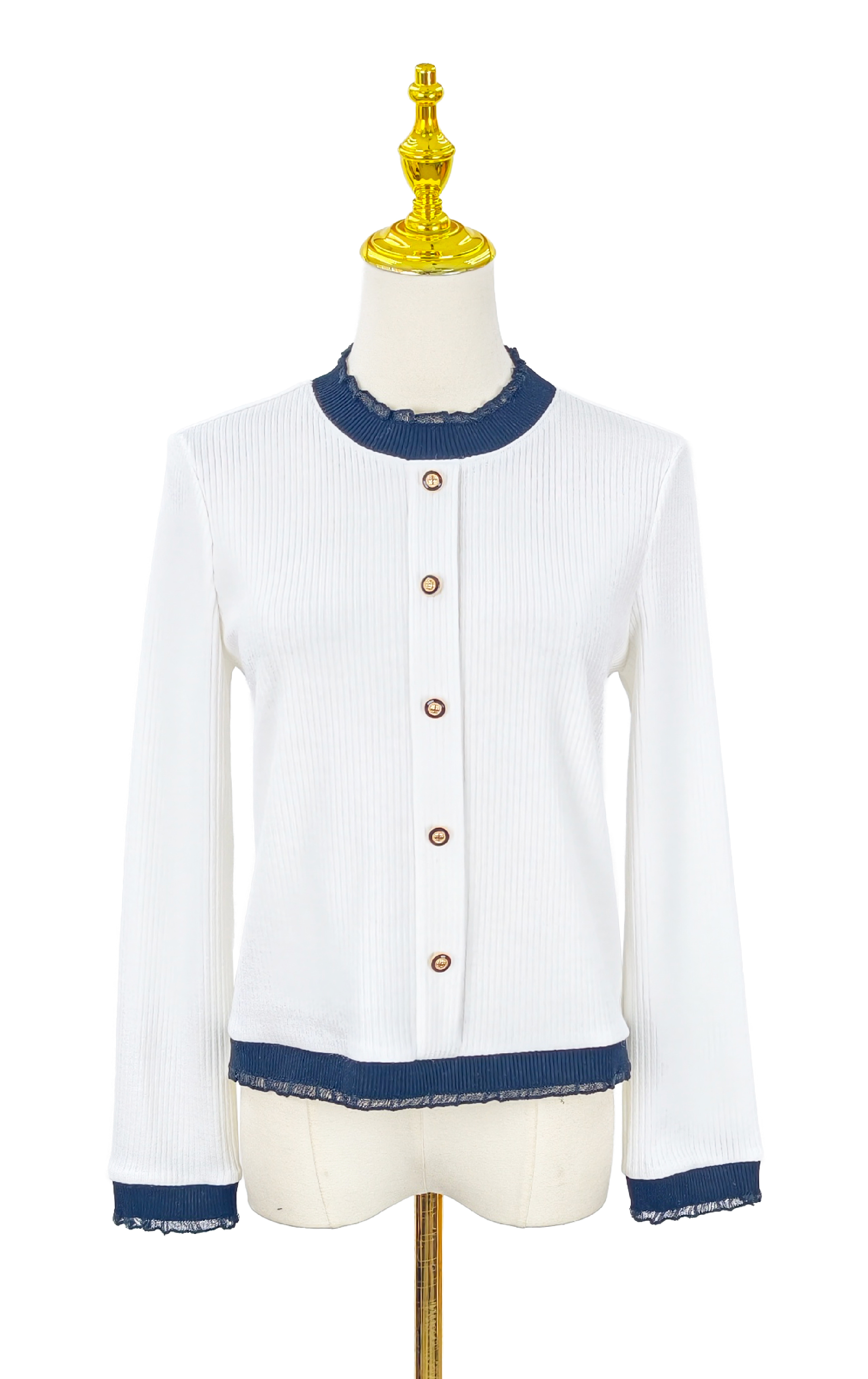 撞色邊針織上衣 LT0852