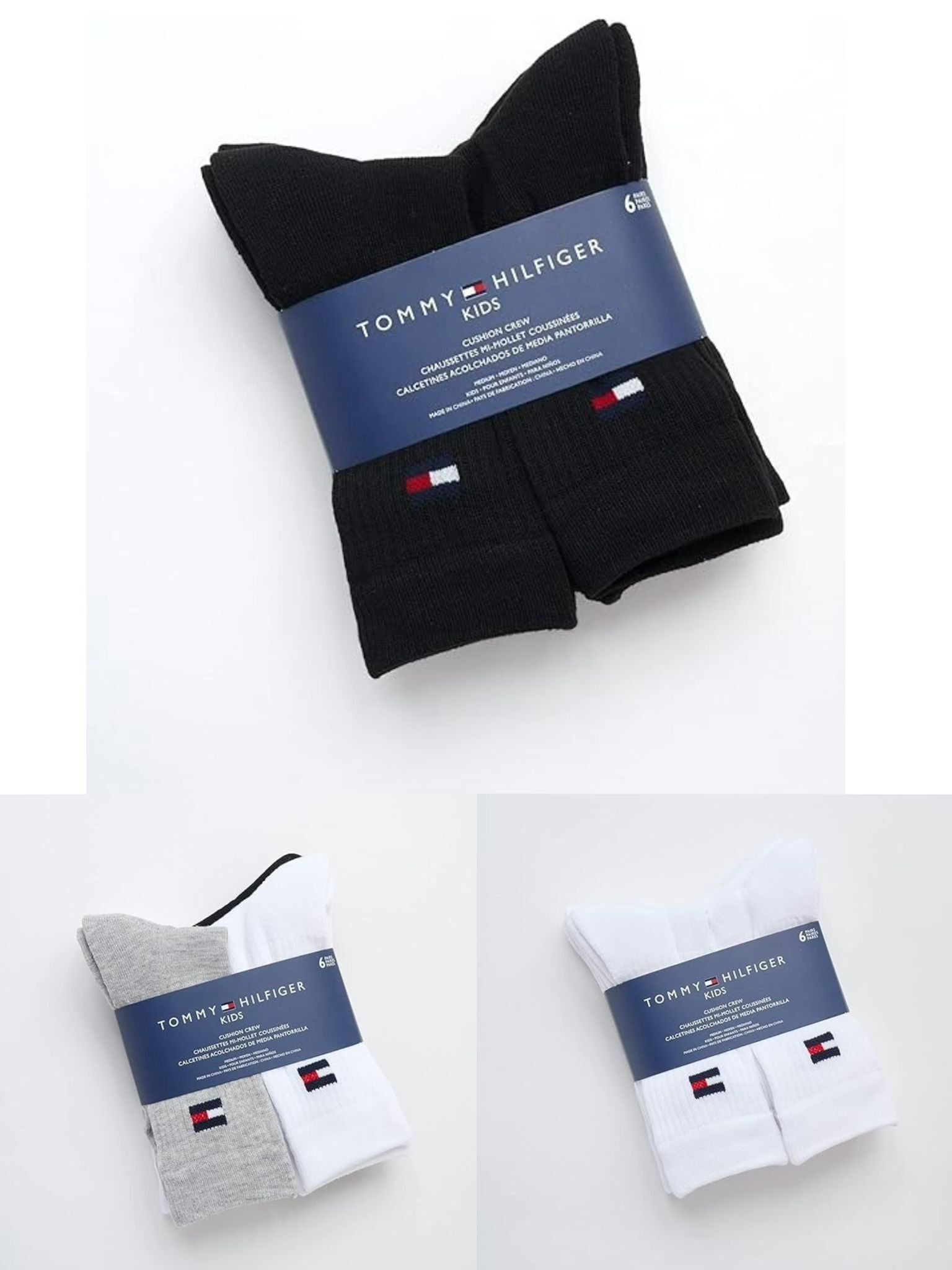 【直播】TOMMY HILFIGER LL121144 童裝中筒襪(一套六對)