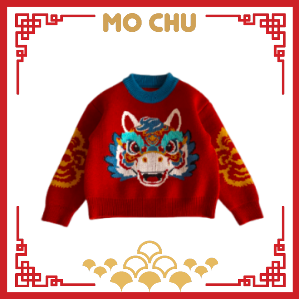 (150現貨)福運威風龍頭針織上衣