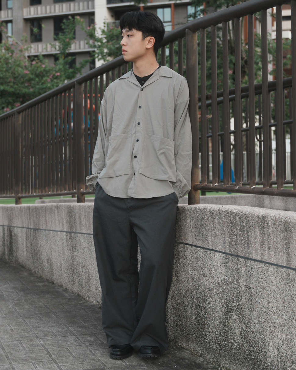 #25202 古巴領立體口袋襯衫