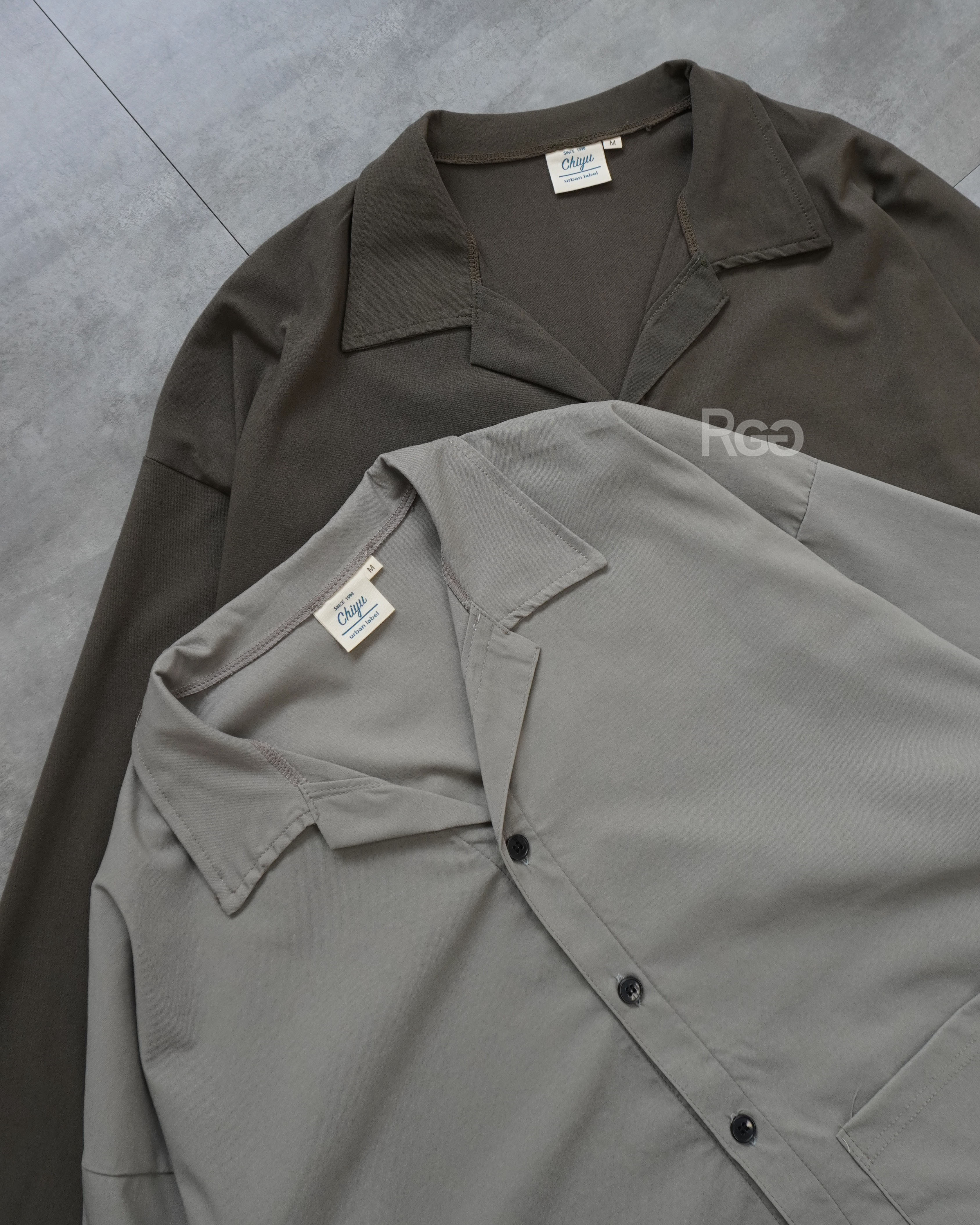 25202 古巴領立體口袋襯衫 兩色 平拍照