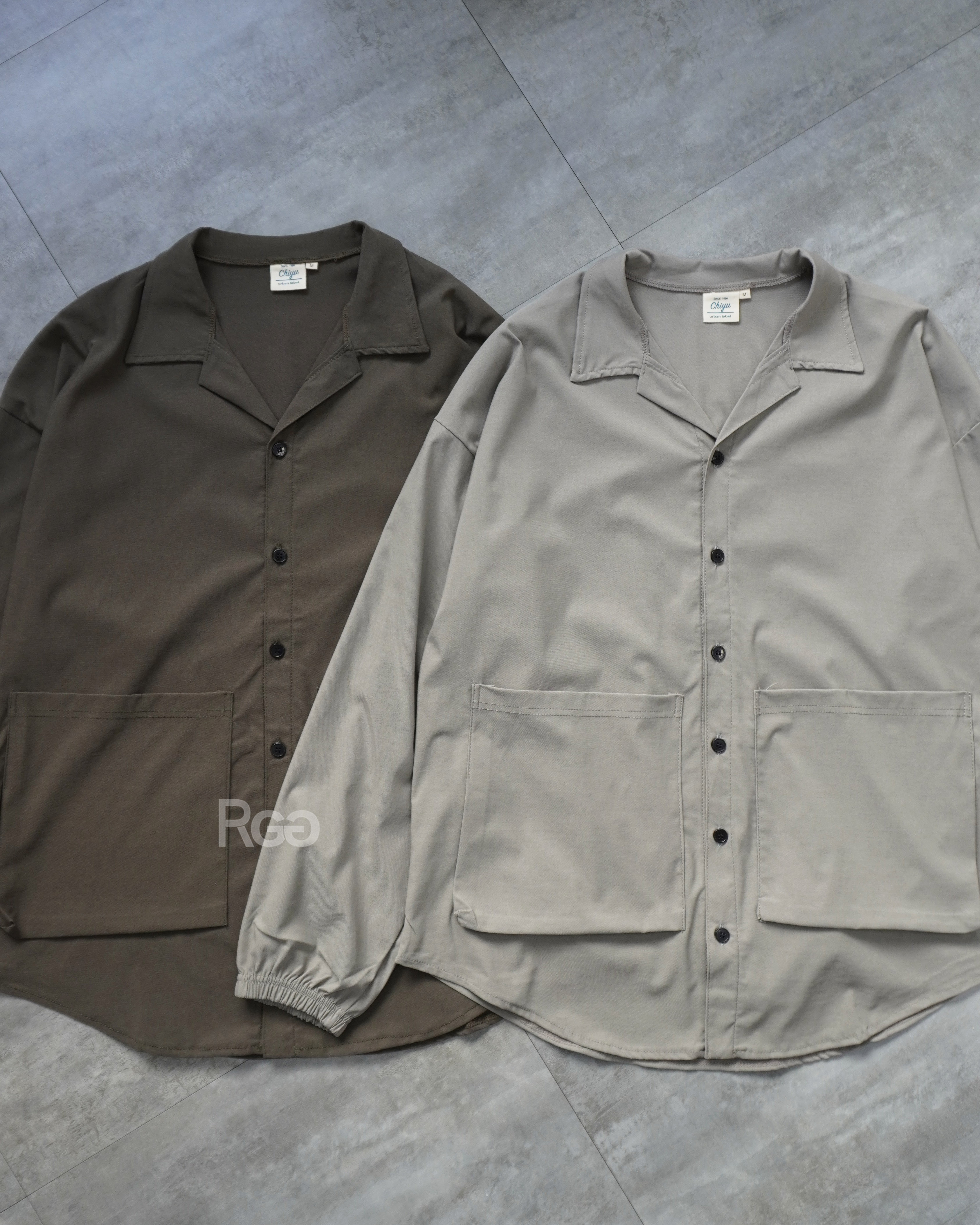 25202 古巴領立體口袋襯衫 平拍照