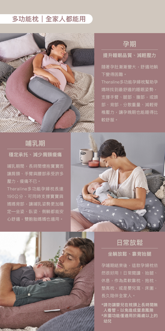 Theraline 多功能柔紗孕婦枕