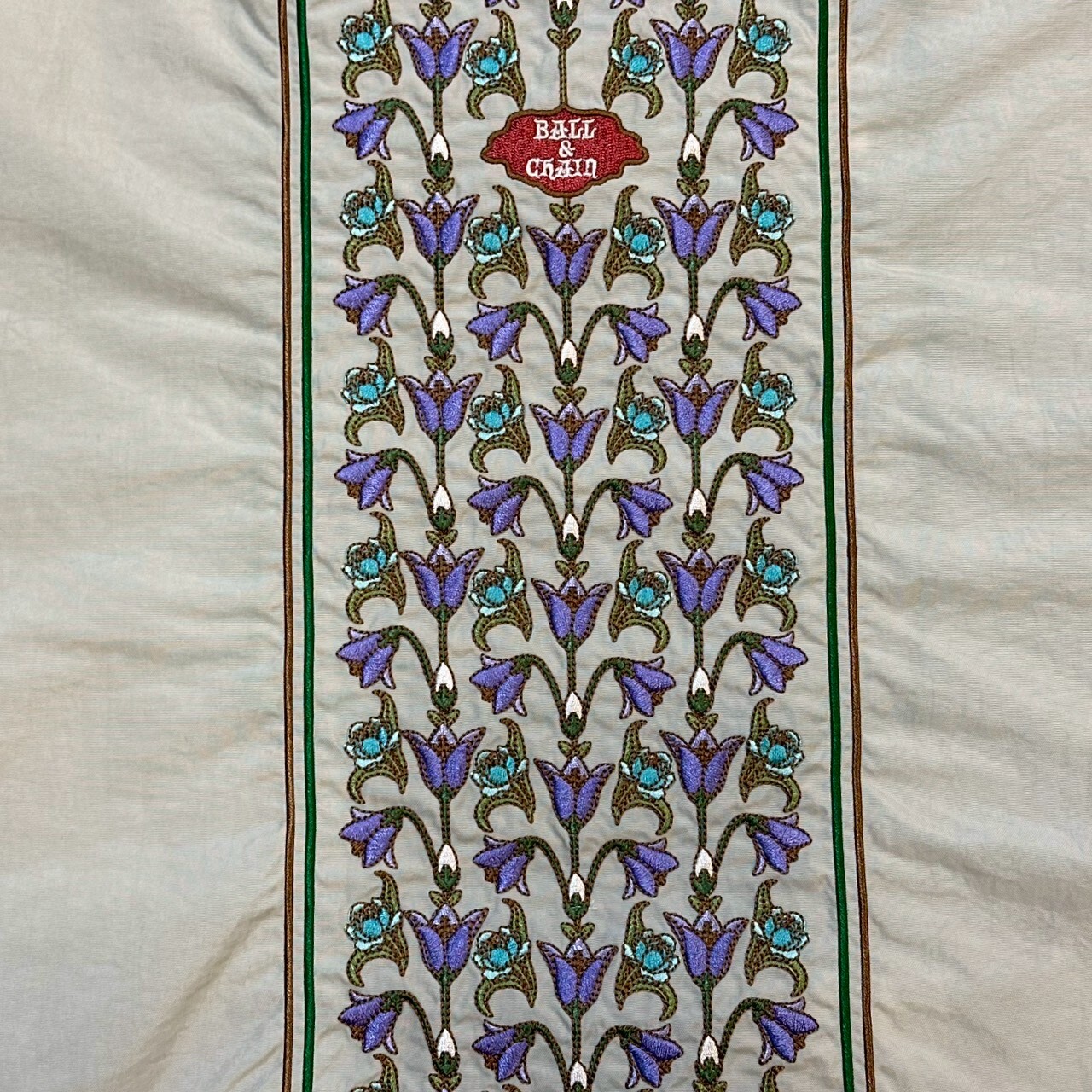 Ball＆Chain 刺繡環保購物袋 M號 - 淺灰 (30107084)