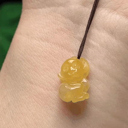 127348 翡翠黃翡生肖猴