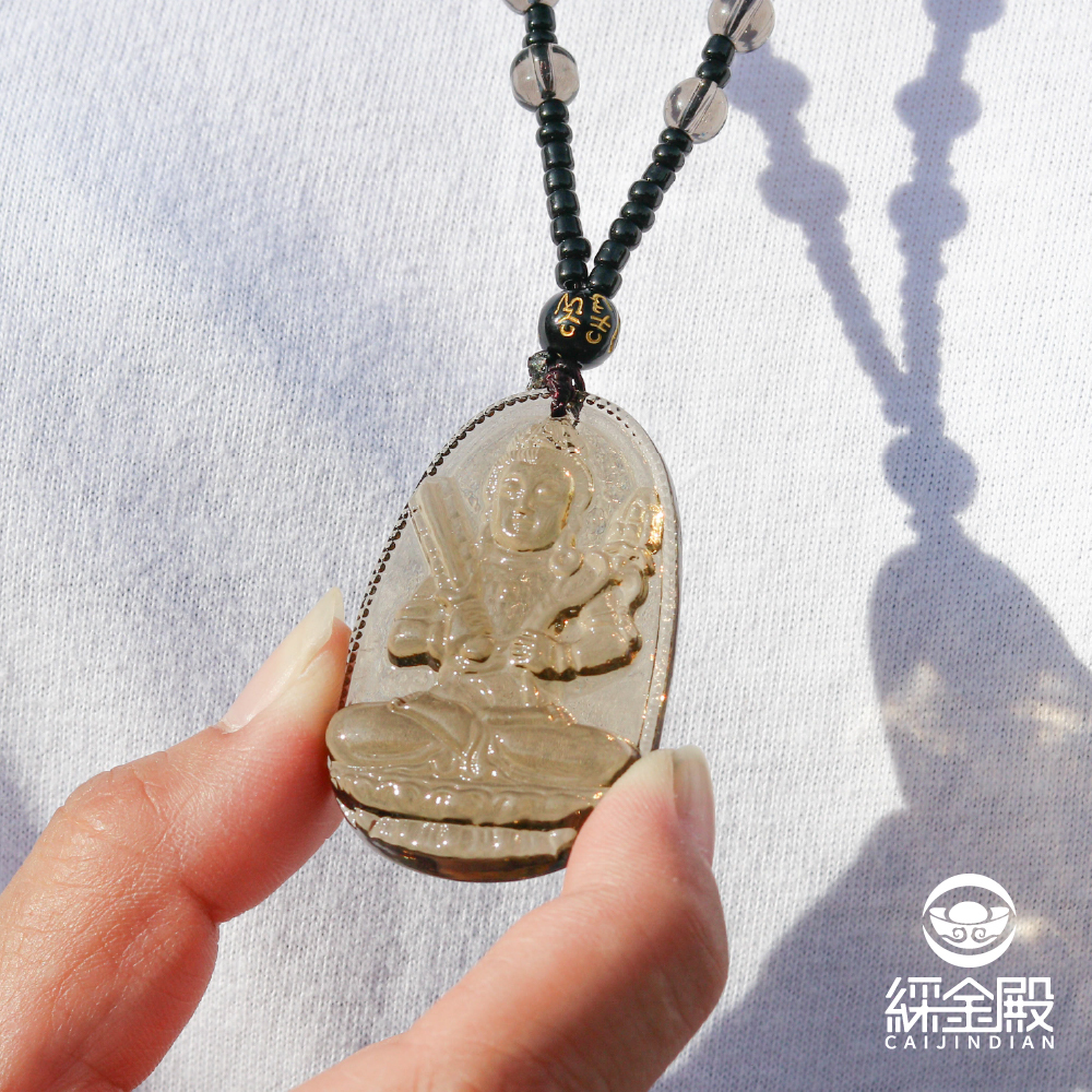 虛空藏菩薩冰種黑曜石本命佛項鍊｜避開破財｜貴人相助｜人財俱旺【綵金殿】