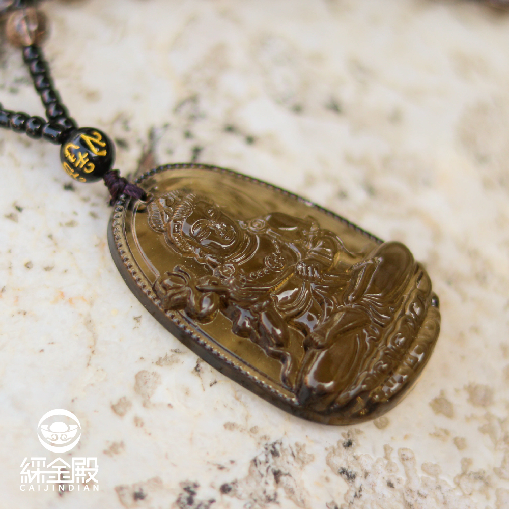 大勢至菩薩冰種黑曜石本命佛項鍊｜智慧之光｜一帆風順｜聚財守財【綵金殿】