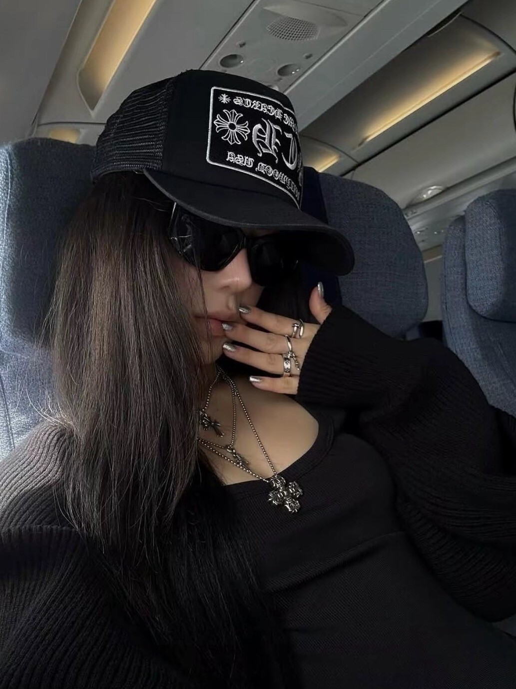 Chrome Hearts 克羅心 經典爆款 黑色刺繡十字CH貼布卡車帽 網帽