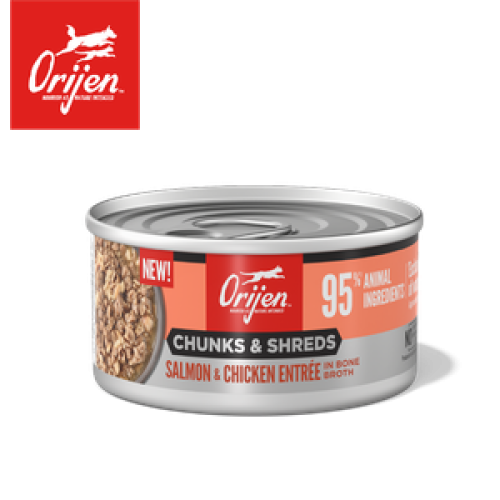 Orijen 渴望 - 奢華鮮肉 三文魚雞肉主食罐 (粉色) Chunks & Shreds Salmon and Chicken Entree 85g