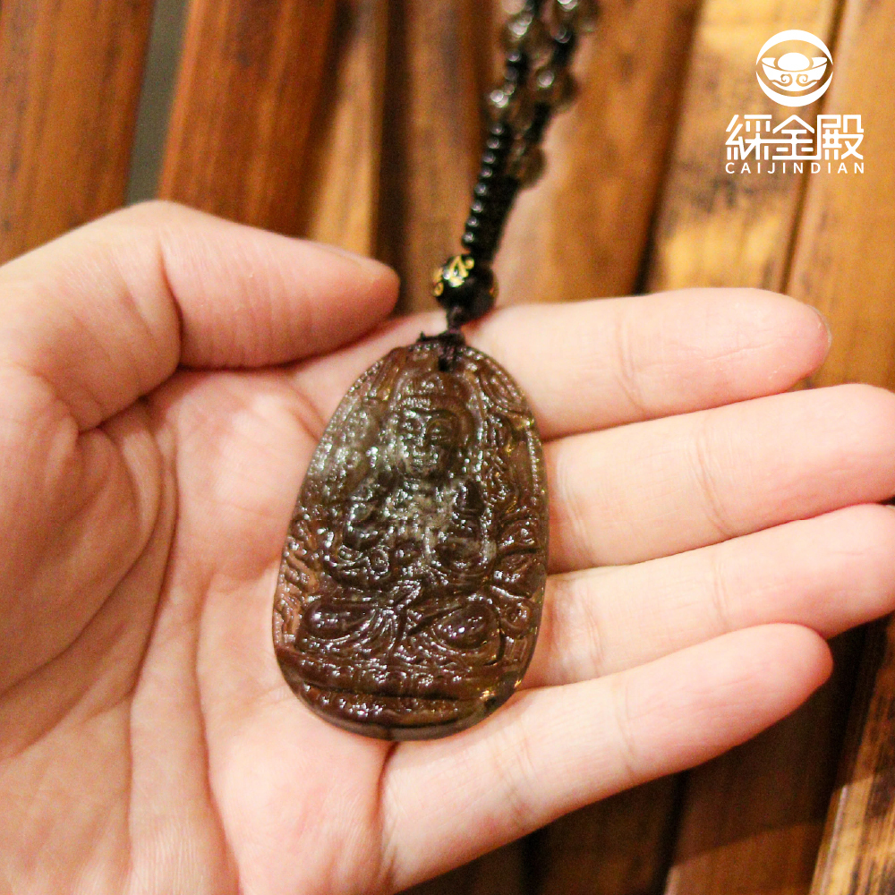 千手觀音冰種黑曜石本命佛項鍊｜消除病痛｜平安吉祥｜度過難關【綵金殿】