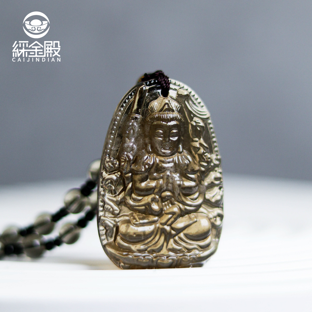 千手觀音冰種黑曜石本命佛項鍊｜消除病痛｜平安吉祥｜度過難關【綵金殿】