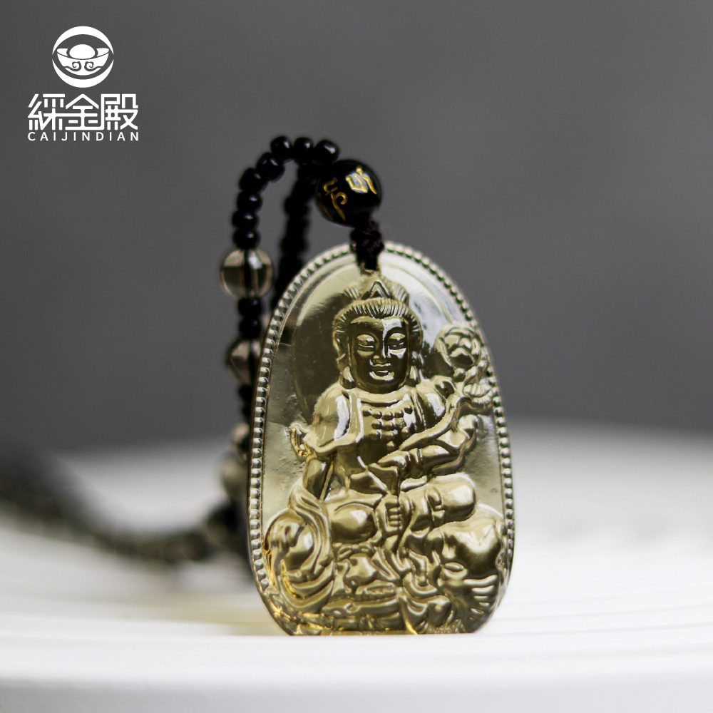 普賢菩薩冰種黑曜石本命佛項鍊｜實現願望｜領導權威｜幸福美滿【綵金殿】