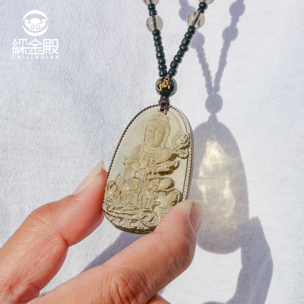 普賢菩薩冰種黑曜石本命佛項鍊｜實現願望｜領導權威｜幸福美滿【綵金殿】