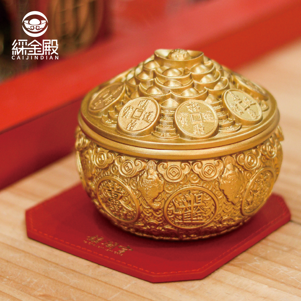 綵金殿】八方來財金蟾黃銅聚寶盆｜過爐加持｜擺件｜招財聚財｜贈鎮瀾宮
