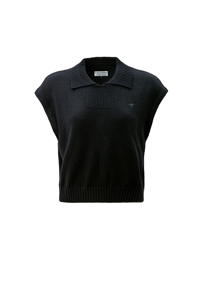 簡約質感針織背心-墨黑