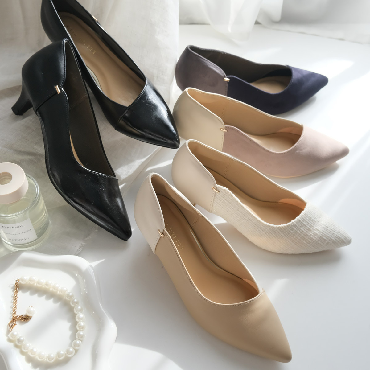 女用尖頭雙色高跟鞋 超好走女鞋【SY001】