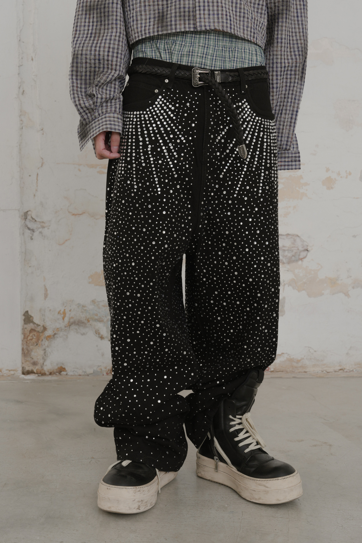 Pearl Diamond Denim Pants #牛仔褲