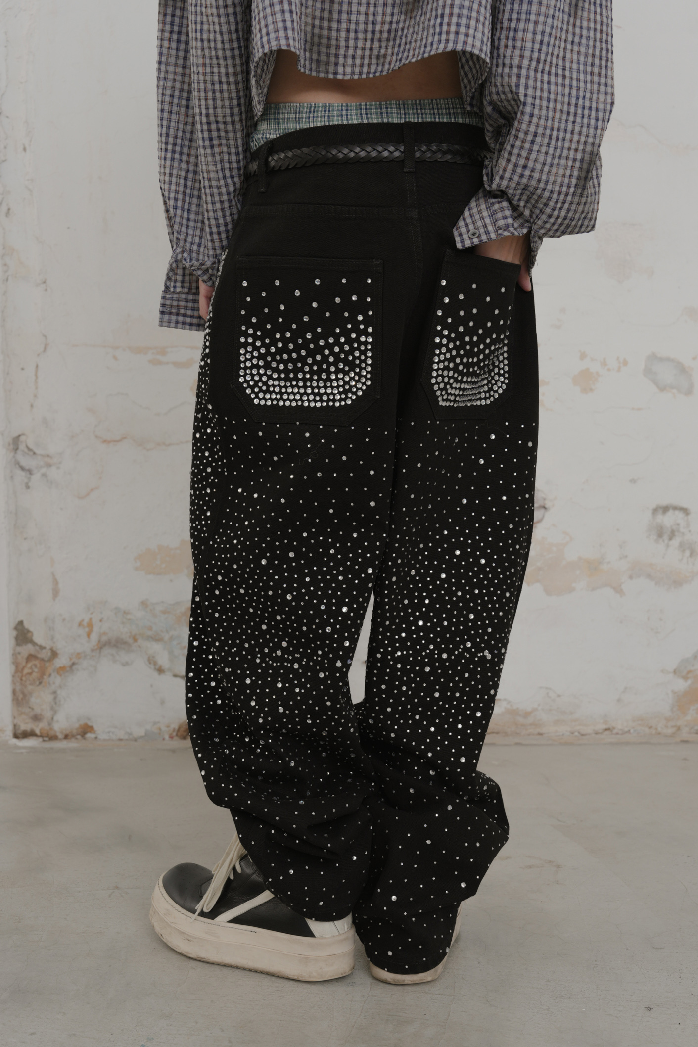 Pearl Diamond Denim Pants #牛仔褲