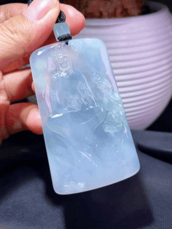 127429 翡翠素衣觀音吊墜