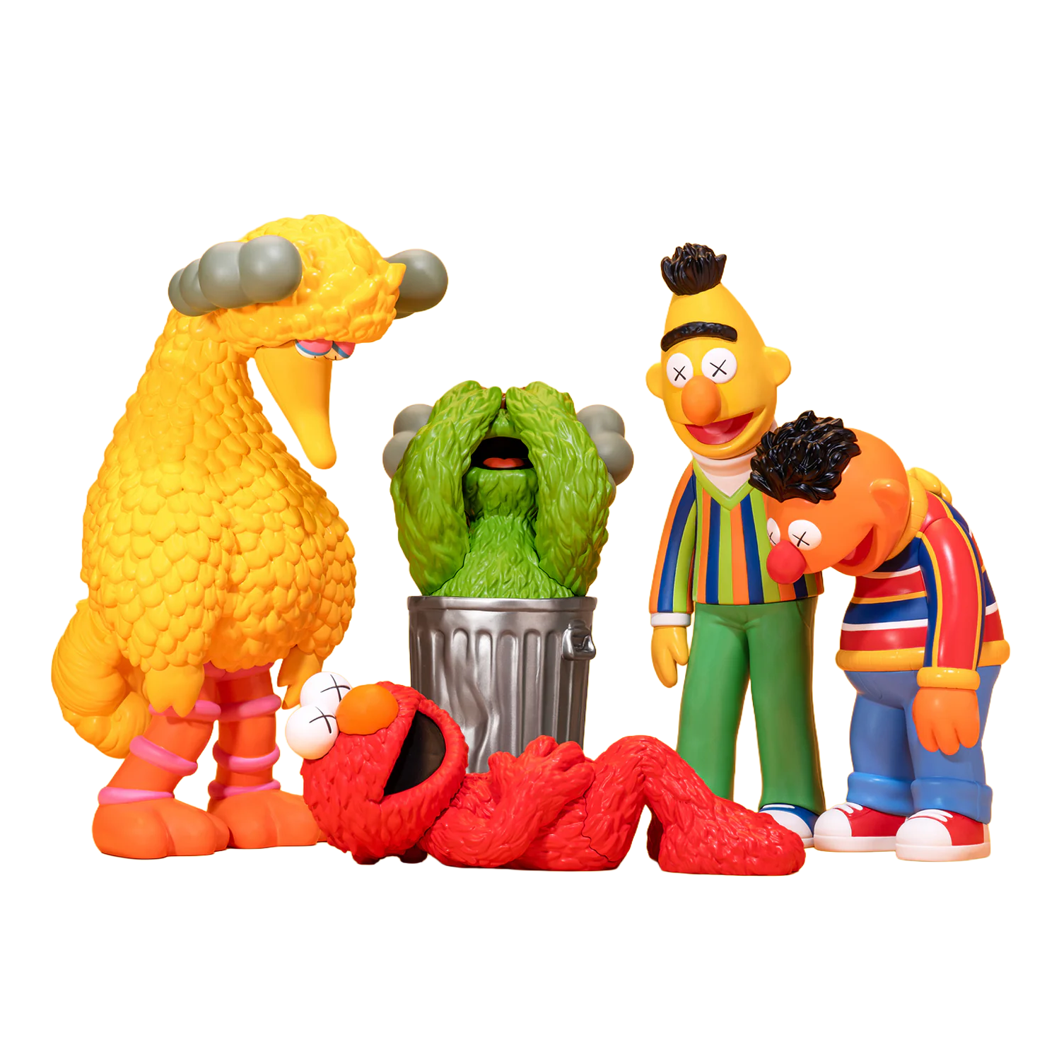 KAWS - SESAME STREET (Elmo, Oscar, Big Bird, Bert & Ernie, Set of 4)