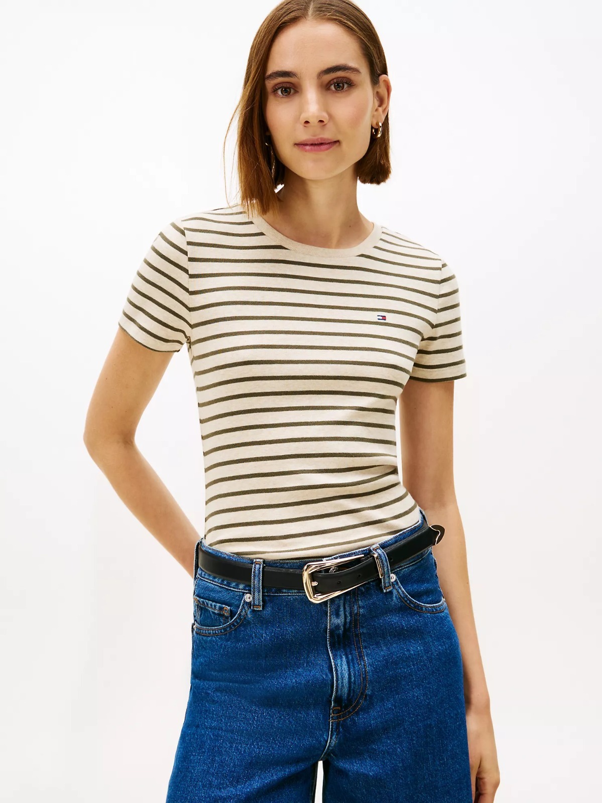 【直播】Tommy Hilfiger LL121153 女裝條紋圓領短袖上衣