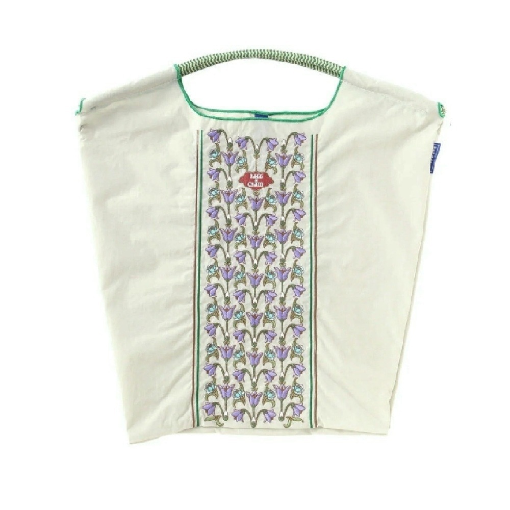 Ball＆Chain 刺繡環保購物袋 M號 - 淺灰 (30107084)