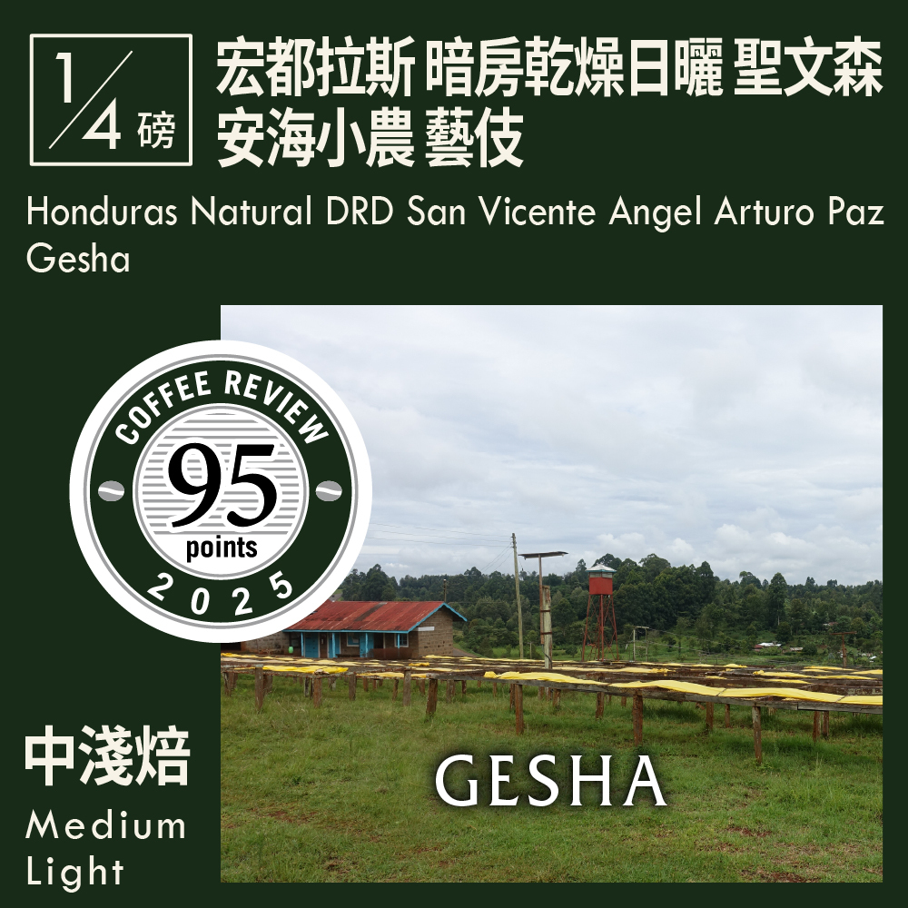 CR95-宏都拉斯 暗房乾燥日曬 聖文森 安海小農 藝伎 0.25磅