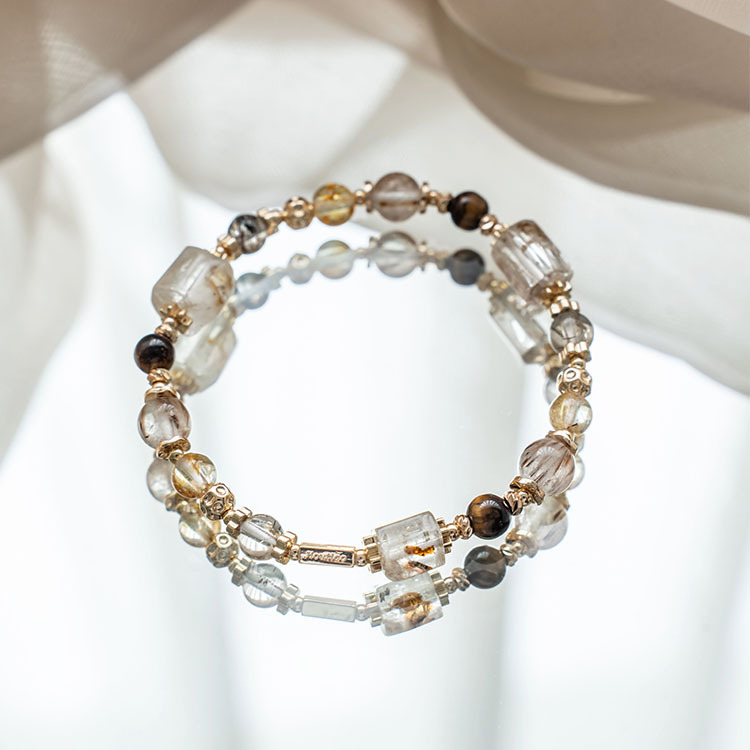 用力感受：油膽閃靈鑽｜黃托帕｜羽毛鈦｜黃虎眼｜黑銅髮