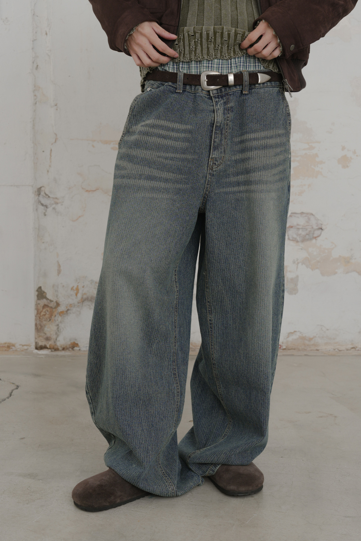 Stripe Curve Corduroy Denim #牛仔褲