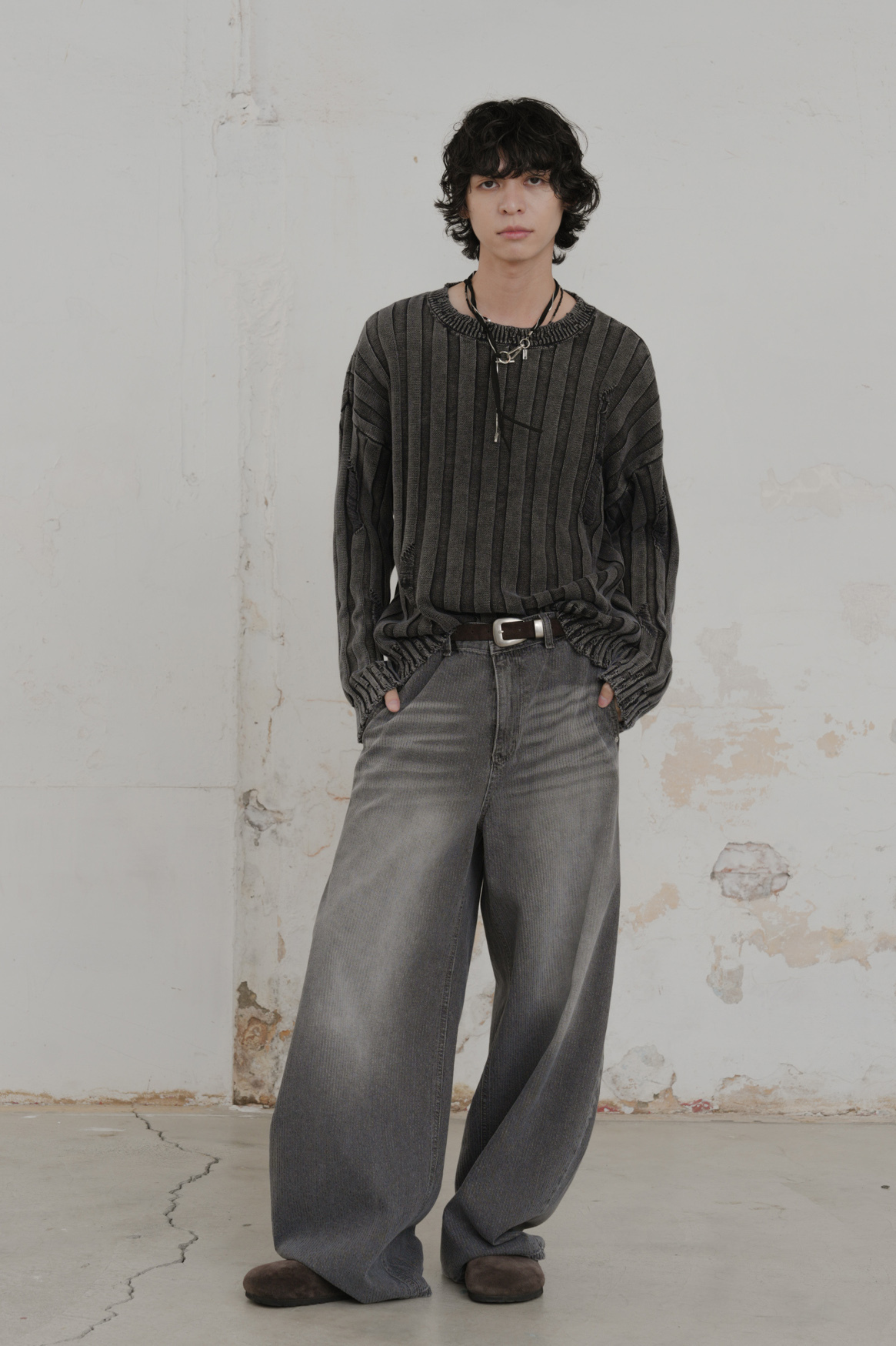 Stripe Curve Corduroy Denim #牛仔褲