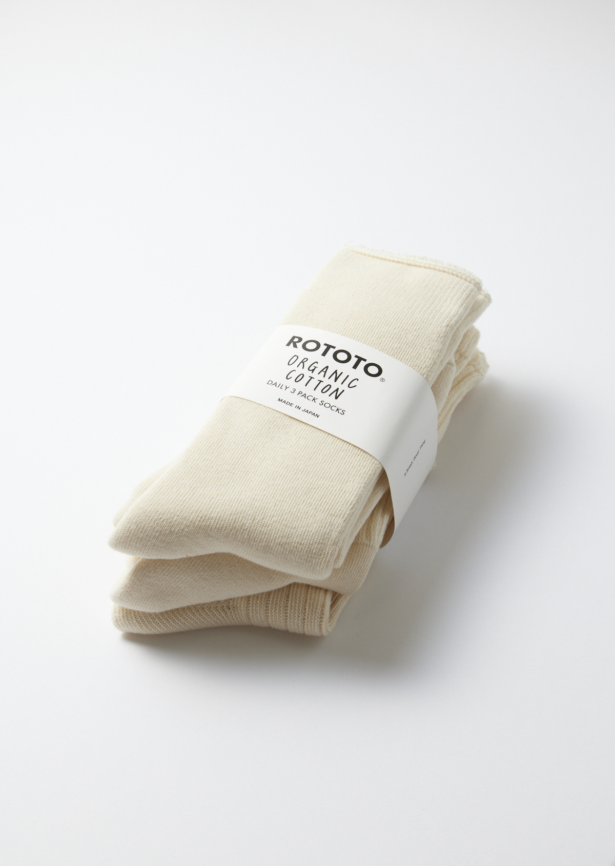 ROTOTO ORGANIC DAILY 3 PACK CREW SOCKS (R1123)