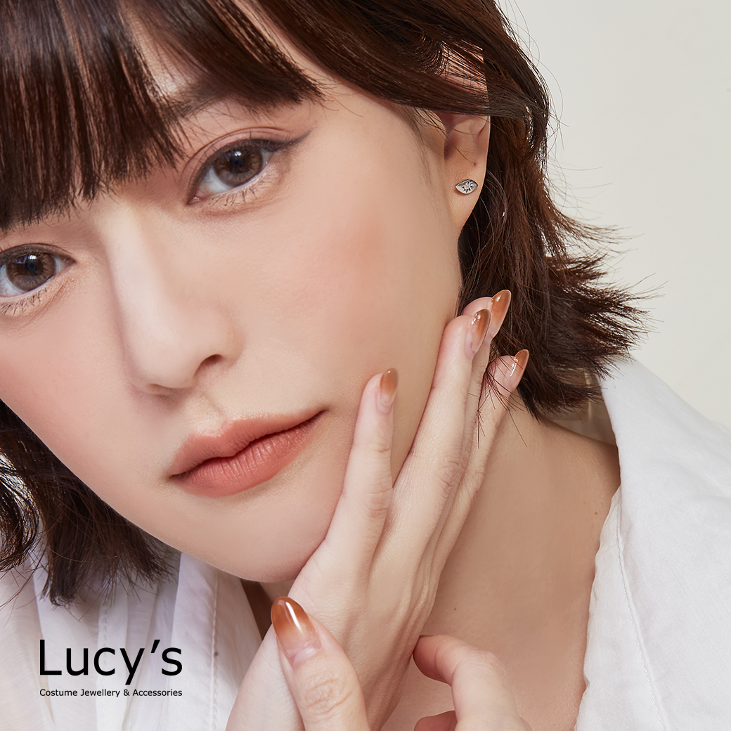 925純銀 星芒 轉珠耳環 (106929)