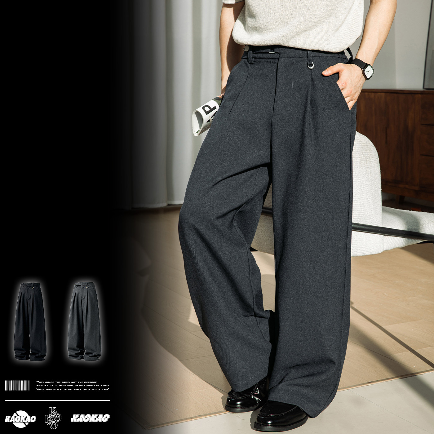 預購 NATURE 立體打褶 高級感休閒褲 腰部可調 老錢風 垂感廓形