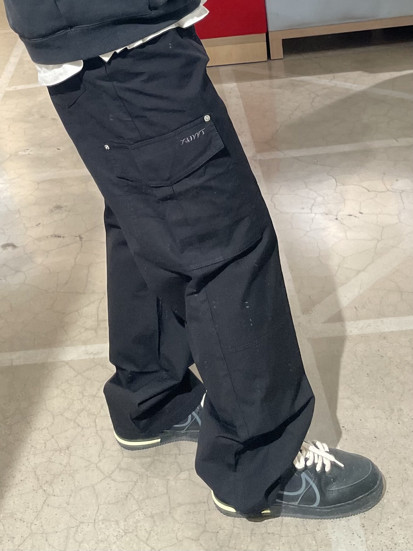 代購-Teenie Weenie Men 美式復古機能 鉚釘大口袋直筒寬鬆純棉工裝褲 男女同款