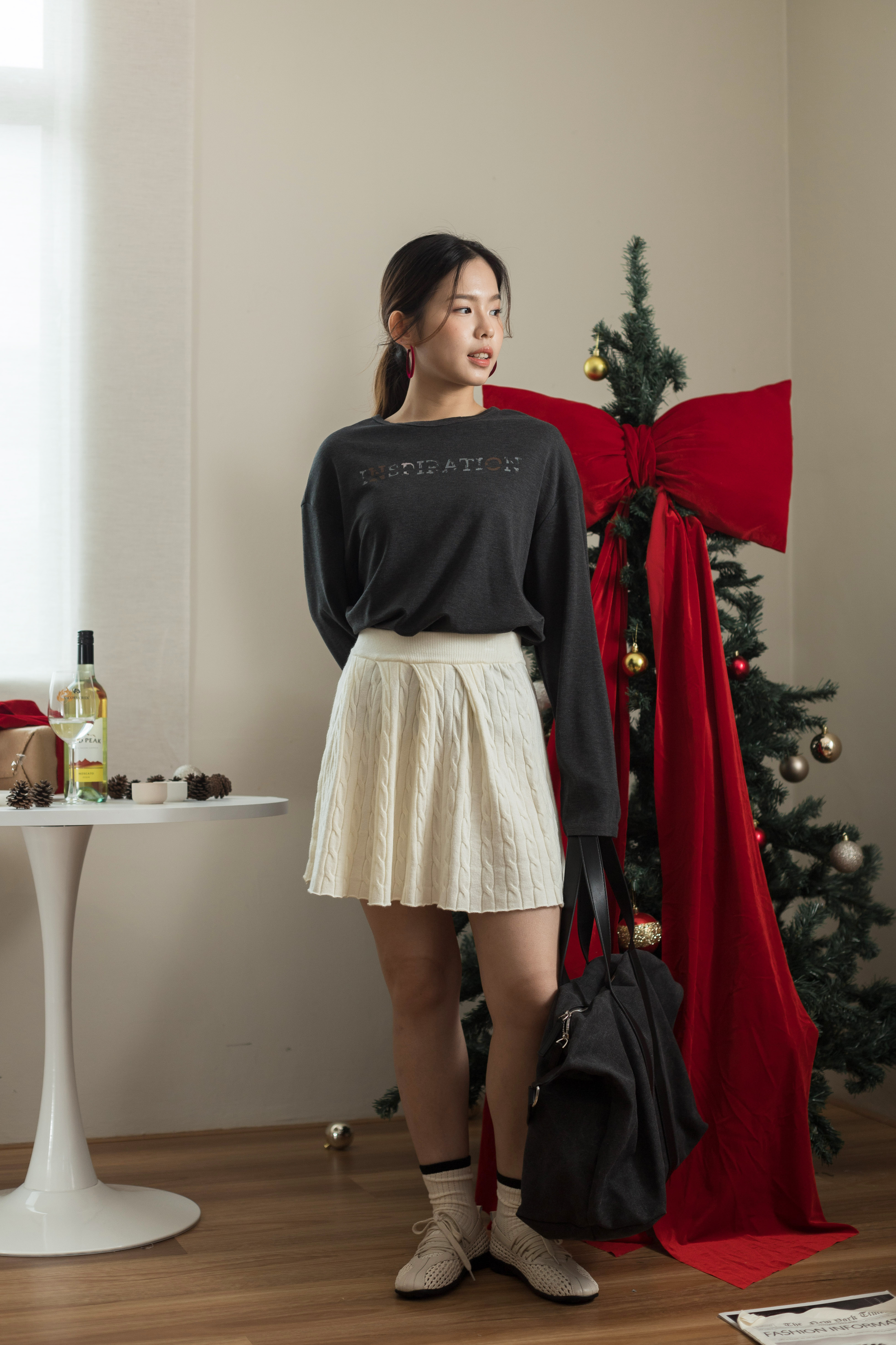 Evora Cable Knit Skirt  -2583SKBEI