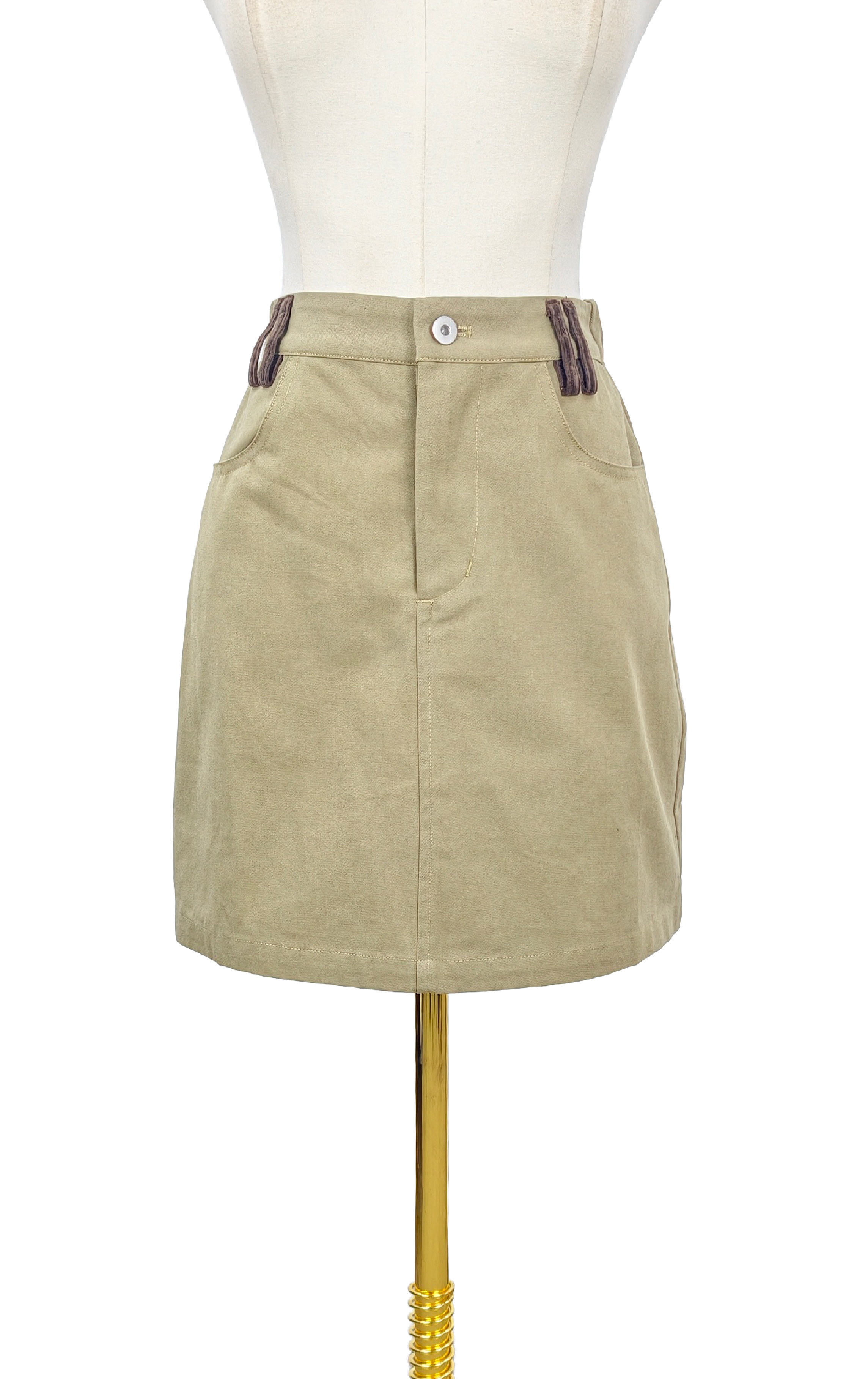 撞色腰袢帶短裙 SK0242