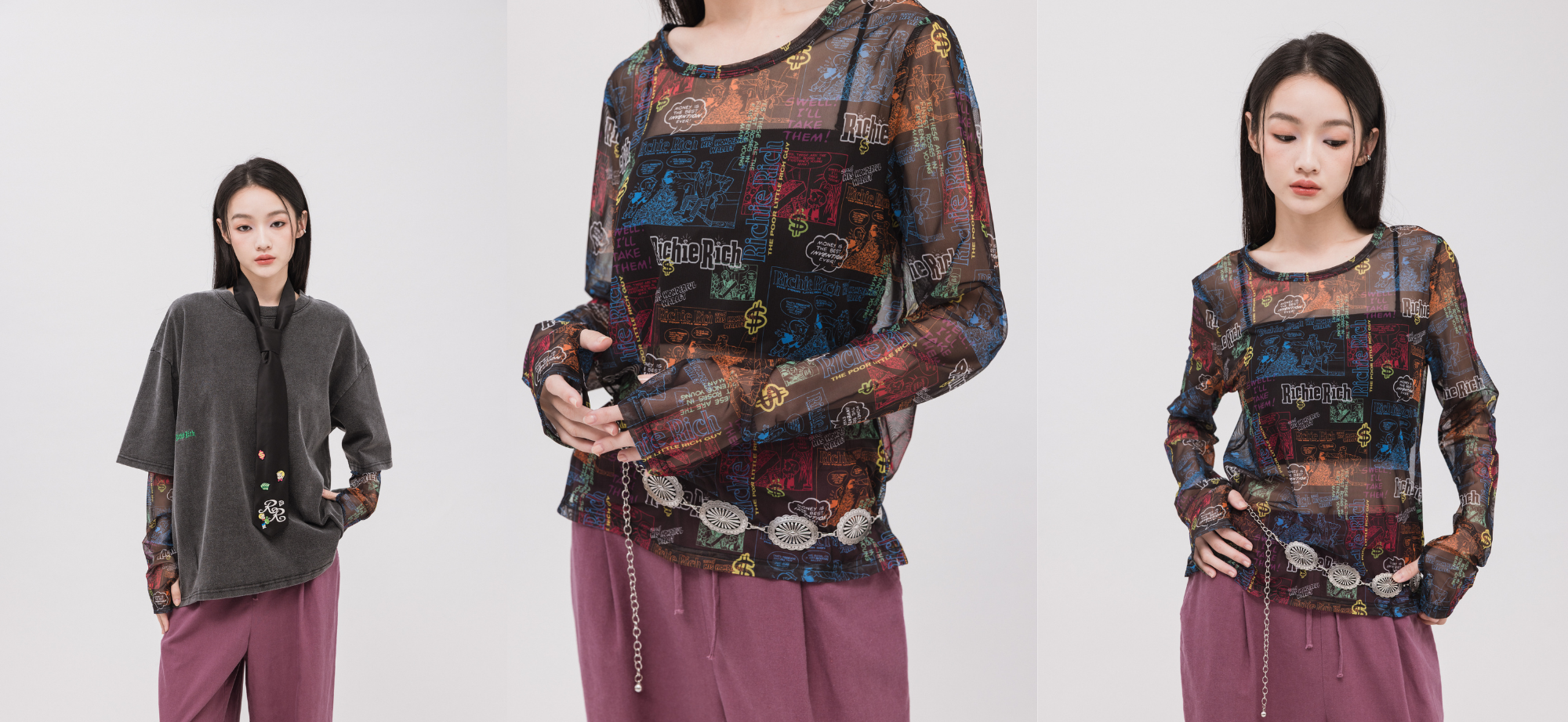 推薦二：Richie Rich 小富翁里奇 漫畫印花透膚上衣